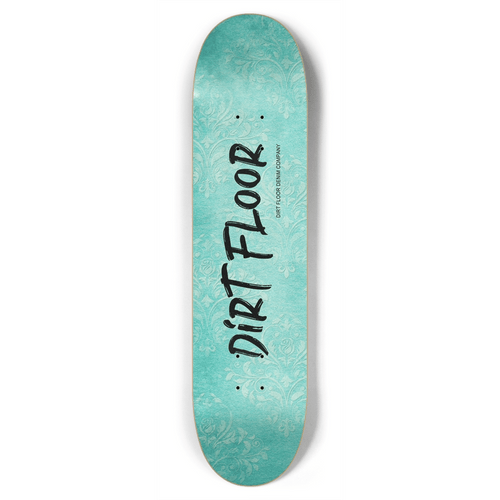 Teal Paisley Skateboard Dirt Floor Skate Team   